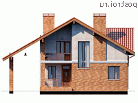 Q-148-1P проект двухэтажного дома из газобетона с гаражом размером 15 на 13 - вид спереди Q-148-1P проект двухэтажного дома из газобетона с гаражом размером 15 на 13 - вид спереди