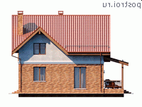 Q-148-1P проект двухэтажного дома из газобетона с гаражом размером 15 на 13 - вид слева Q-148-1P проект двухэтажного дома из газобетона с гаражом размером 15 на 13 - вид слева
