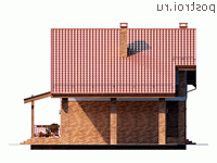 Q-148-1P проект двухэтажного дома из газобетона с гаражом размером 15 на 13 - вид справа Q-148-1P проект двухэтажного дома из газобетона с гаражом размером 15 на 13 - вид справа