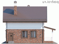 Q-151-1P проект двухэтажного коттеджа из пеноблоков размером 11 на 10 - вид слева