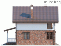 Q-151-1P проект двухэтажного коттеджа из пеноблоков размером 11 на 10 - вид справа