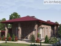 Q-153-1K проект одноэтажной бани из кирпича с цоколем размером 21 на 11