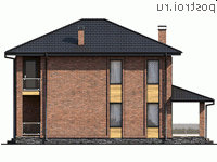 Q-161-1P проект двухэтажного дома из пеноблоков размером 13 на 9 - вид слева