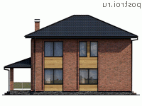 Q-161-1P проект двухэтажного дома из пеноблоков размером 13 на 9 - вид справа