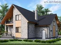 Q-163-1P проект одноэтажного дома из пеноблоков с мансардой и гаражом размером 12 на 11