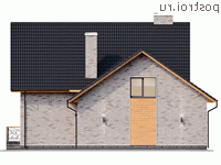 Q-163-1P проект одноэтажного дома из пеноблоков с мансардой и гаражом размером 12 на 11 - вид справа Q-163-1P проект одноэтажного дома из пеноблоков с мансардой и гаражом размером 12 на 11 - вид справа