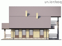 Q-164-1P проект двухэтажного дома из пеноблоков с гаражом размером 13 на 9 - вид слева