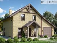 Q-164-1P проект двухэтажного дома из пеноблоков с гаражом размером 13 на 9