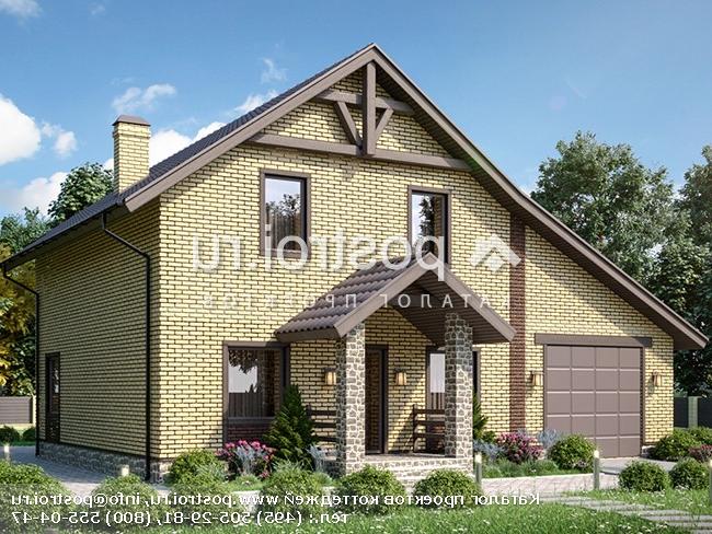 Q-164-1P проект двухэтажного дома из пеноблоков с гаражом размером 13 на 9