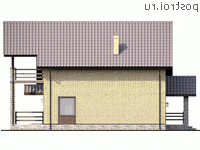 Q-164-1P проект двухэтажного дома из пеноблоков с гаражом размером 13 на 9 - вид справа