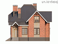 Q-165-1P проект двухэтажного дома из пеноблоков размером 11 на 15 - вид спереди