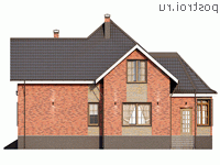 Q-165-1P проект двухэтажного дома из пеноблоков размером 11 на 15 - вид слева