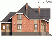 Q-165-1P проект двухэтажного дома из пеноблоков размером 11 на 15 - вид справа