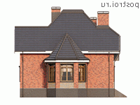 Q-165-1P проект двухэтажного дома из пеноблоков размером 11 на 15 - вид сзади