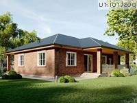 Q-174-1P проект одноэтажного дома из пеноблоков размером 18 на 14