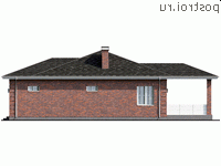 Q-177-1P проект одноэтажного дома из пеноблоков с гаражом размером 14 на 19 - вид слева