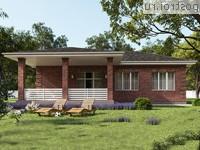 Q-177-1P проект одноэтажного дома из пеноблоков с гаражом размером 14 на 19