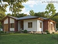 Q-185-1P проект одноэтажного дома из пеноблоков с гаражом размером 15 на 18