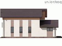 Q-190-1P проект двухэтажного дома из пеноблоков размером 10 на 19 - вид справа