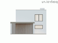 Q-195-2P проект двухэтажного коттеджа из пенобетона размером 15 на 10 - вид слева