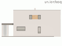 Q-195-2P проект двухэтажного коттеджа из пенобетона размером 15 на 10 - вид сзади