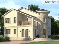 Q-199-1P проект двухэтажного коттеджа из пенобетона размером 13 на 12