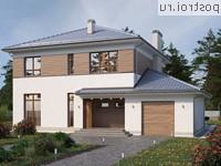 Q-203-1P проект двухэтажного дома из пенобетона с гаражом размером 16 на 14