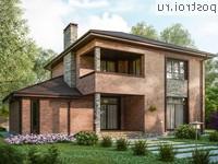 Q-204-1P проект двухэтажного дома из пенобетона с гаражом размером 16 на 14 