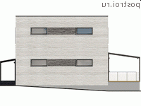 Q-206-1P проект двухэтажного дома из пенобетона с гаражом размером 15 на 15 - вид слева