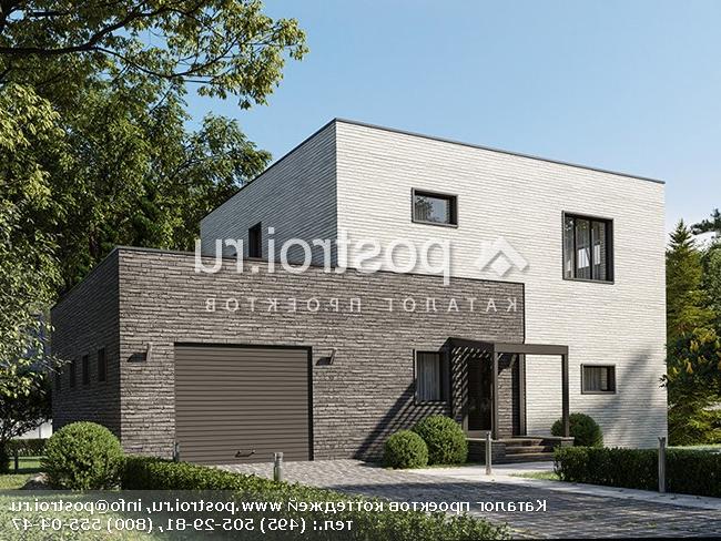 Q-206-1P проект двухэтажного дома из пенобетона с гаражом размером 15 на 15