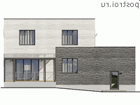 Q-206-1P проект двухэтажного дома из пенобетона с гаражом размером 15 на 15 - вид сзади