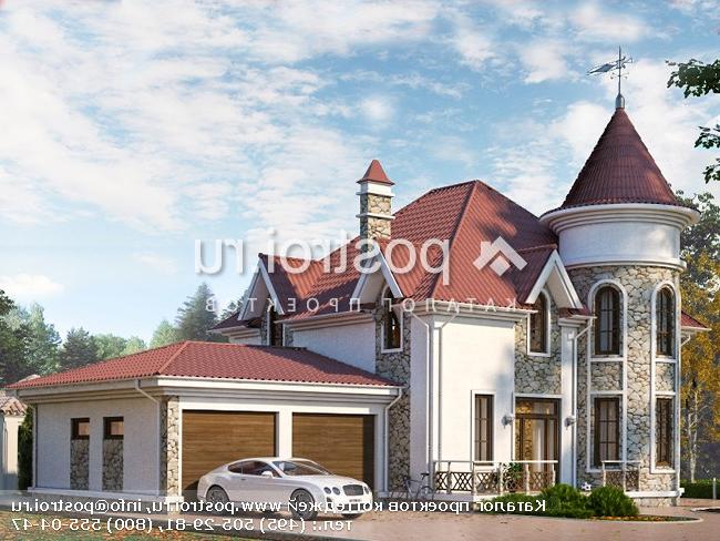 Q-210-1P проект двухэтажного дома из пенобетона с гаражом размером 18 на 16