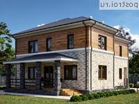 Q-218-1P проект двухэтажного дома из пенобетона размером 12 на 16