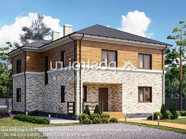 Q-218-1P проект двухэтажного дома из пенобетона размером 12 на 16