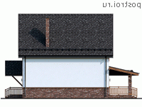 Q-224-1P проект двухэтажного коттеджа из газобетона с гаражом размером 15 на 13  - вид слева