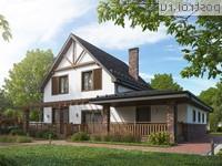 Q-224-1P проект двухэтажного коттеджа из газобетона с гаражом размером 15 на 13 