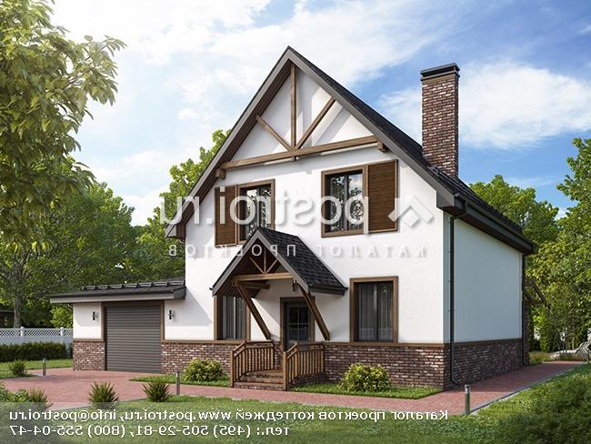 Q-224-1P проект двухэтажного коттеджа из газобетона с гаражом размером 15 на 13 