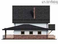 Q-224-1P проект двухэтажного коттеджа из газобетона с гаражом размером 15 на 13  - вид справа