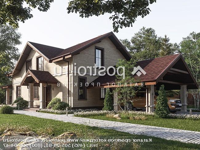 Q-232-1P проект одноэтажного дома из газобетона с мансардой и гаражом размером 24 на 11