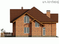 Q-233-1P проект двухэтажного дома из газобетона размером 13 на 13 - вид справа