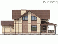 Q-239-1P проект двухэтажного дома из газобетона с гаражом размером 15 на 19 - вид слева Q-239-1P проект двухэтажного дома из газобетона с гаражом размером 15 на 19 - вид слева