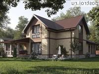 Q-239-1P проект двухэтажного дома из газобетона с гаражом размером 15 на 19