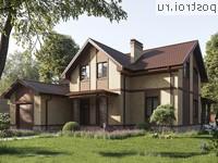 Q-239-1P проект двухэтажного дома из газобетона с гаражом размером 15 на 19