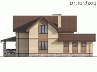 Q-239-1P проект двухэтажного дома из газобетона с гаражом размером 15 на 19 - вид справа Q-239-1P проект двухэтажного дома из газобетона с гаражом размером 15 на 19 - вид справа