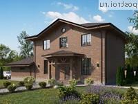 Q-242-1P проект двухэтажного дома из газобетона с гаражом размером 20 на 16