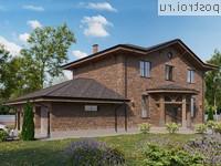 Q-242-1P проект двухэтажного дома из газобетона с гаражом размером 20 на 16