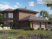 Q-242-1P проект двухэтажного дома из газобетона с гаражом размером 20 на 16