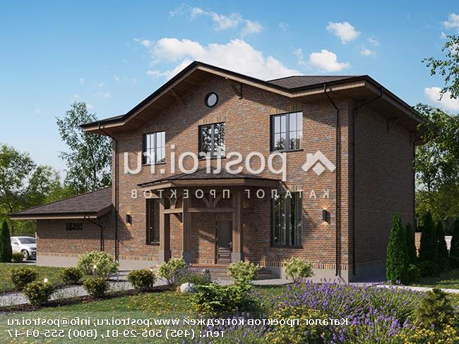 Q-242-1P проект двухэтажного дома из газобетона с гаражом размером 20 на 16