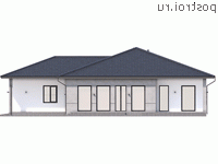 Q-263-1P проект одноэтажного дома из пеноблоков с гаражом размером 19 на 22 - вид слева
