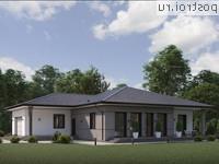 Q-263-1P проект одноэтажного дома из пеноблоков с гаражом размером 19 на 22